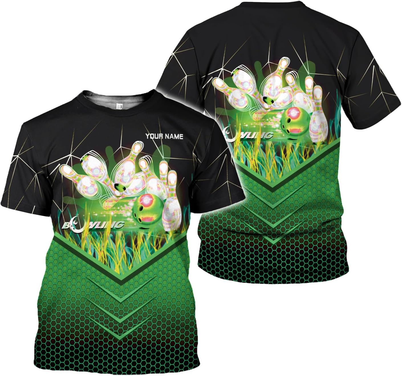 Rivelus Personalized Name Bowling Shirts for Men and Women 3D, Bowling Shirts for Team Bowling, Bowling Shirts Gift