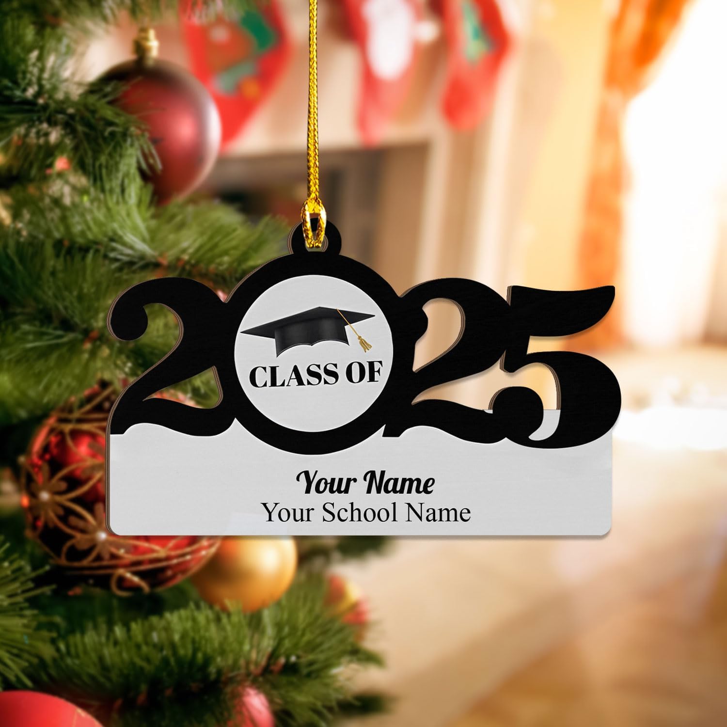 Piratify Personalized Graduation Ornament, Class of 2025 Christmas Ornament Gifts for Friends, Graduate College High School, Senior Keepsake Ornaments, Tree Hanging Decorations (Graduation 6)