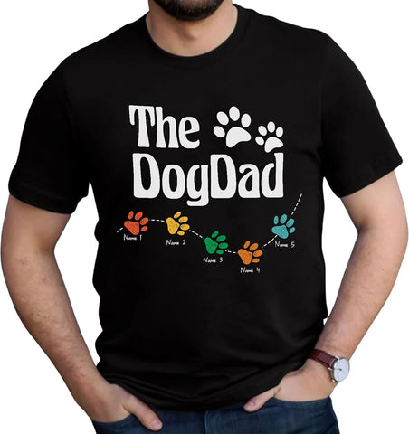 Personalized Dog Dad Shirts for Men, Best Dog Dad Ever Tshirt Gifts Fathers Day, Custom Funny Dogfather T-Shirt (TS17)