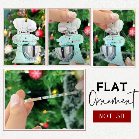 Riveprints Personalized DJ Christmas Tree Ornament, Custom Gifts for DJ Lover & DJ Fans, DJ Acrylic Ornaments for Christmas Tree, DJ Ornament Music Mixer Turntable, DJ Set Ornament (ON411)