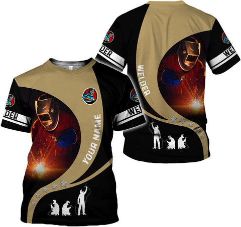 Mostprints Personalized Name Welding Shirt 3D, Custom Welding Shirts Gift, Welding Shirts, Welder Shirt for Men and Women