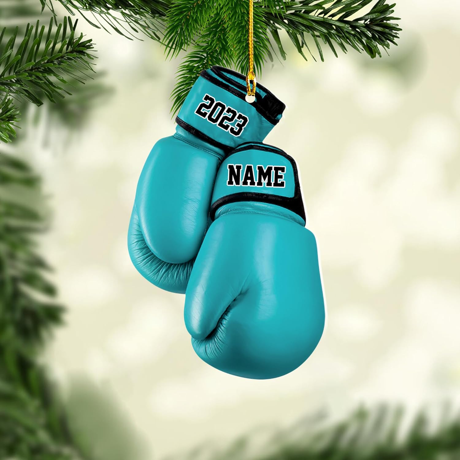 Personalized Boxing Ornament, Boxing Gloves Christmas Light Ornament, Custom Boxing Ornament, Kick Boxing Ornament, Gift for Boxing Lovers, Boxer Ornament Gift for Boxing Lovers (Boxing 4)
