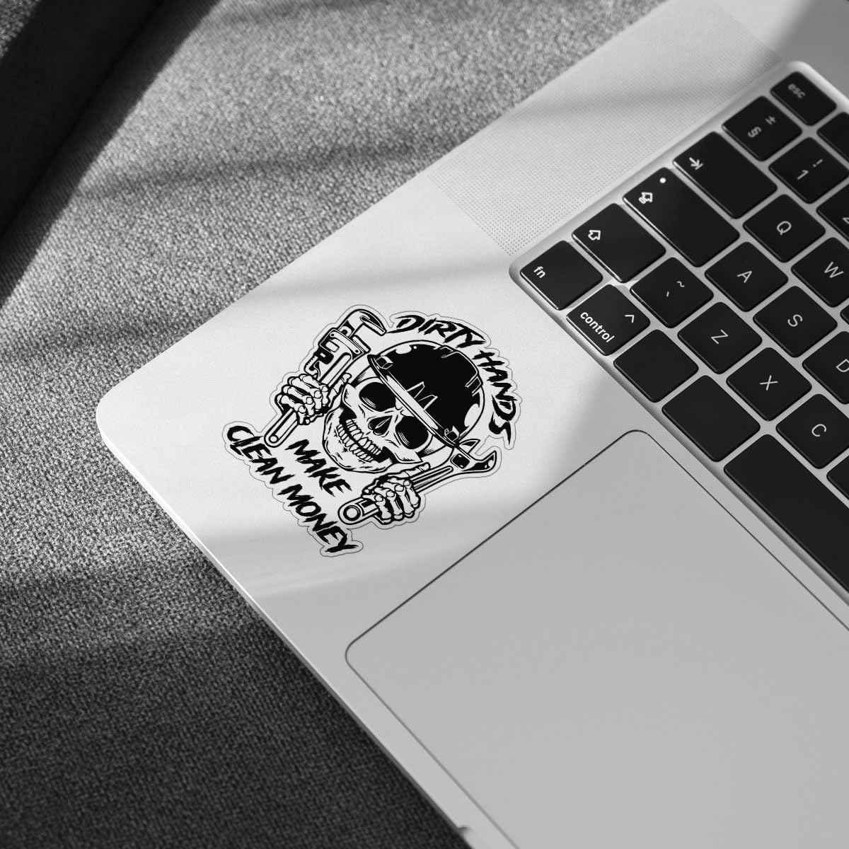 (3PCs) Dirty Hands Make Clean Money Skull Mechanic Sticker, Hard Hat Sticker, Mechanic Life Vinyl Decal Electrician Lineman Tool Box Sticker - Stickers for Laptop Water Bottle Phone Car Helmet 3"
