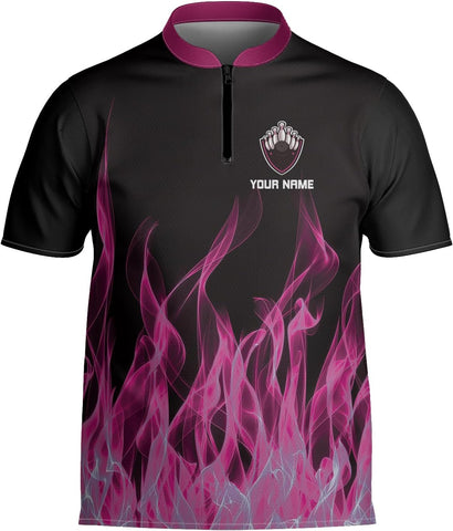 Custom Bowling Jerseys for Men Women Personalized Team Name Quarter Zip 3D Apparel Customized Bowling Jersey Shirts Unisex