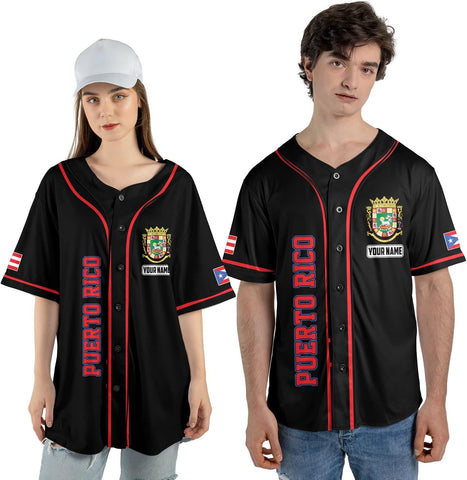 Personalized Puerto Rico Baseball Shirt,Customized Team Name Puerto Rican Baseball Jersey for Men,Women S-5XL