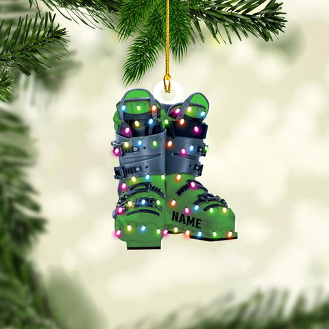 AOVL Custom Ski Ornament Skiing Christmas Ornaments Ski Christmas Tree Ornaments Ski Christmas Ornament Skier Ornaments for Christmas Tree 2024 Skiing Ornament (OSK3)