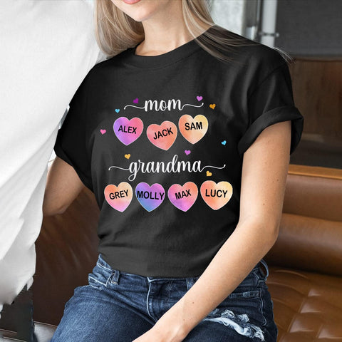 Personalized Mother's Day Tee, Mom and Grandma Belong to Kids, Grandkids Names Shirt for Nana Mimi Mom Grandma Mamaw