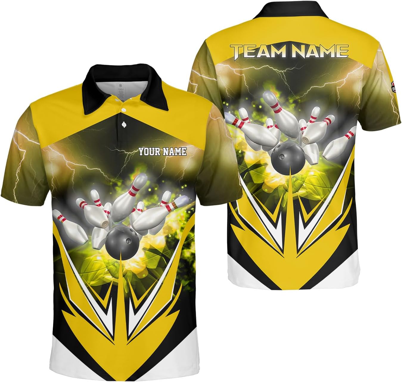 Ligthuy Personalized Name Bowling Polo Shirts 3D for Men and Women, Bowling Shirt, Bowling Team