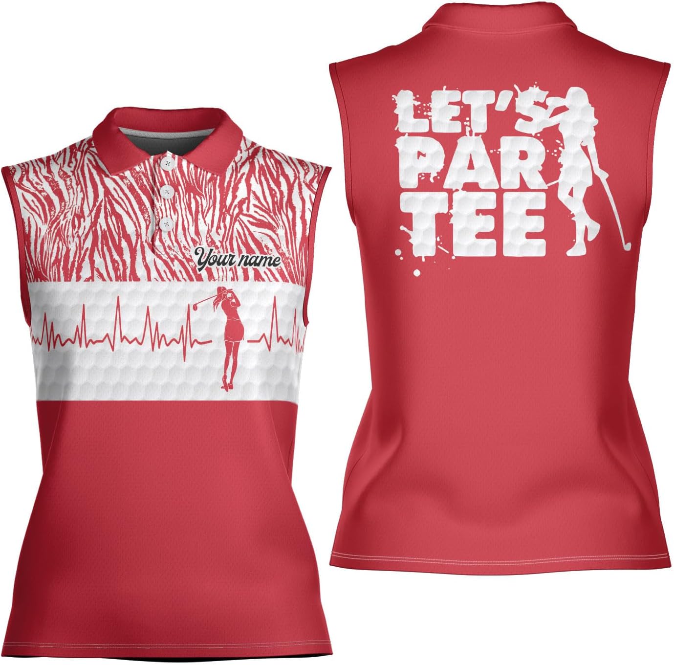 Podagree Personalized Golf Shirts for Women Sleeveless with Collar, Funny Golf Shirts for Women Ladies Sleeveless Golf Shirt