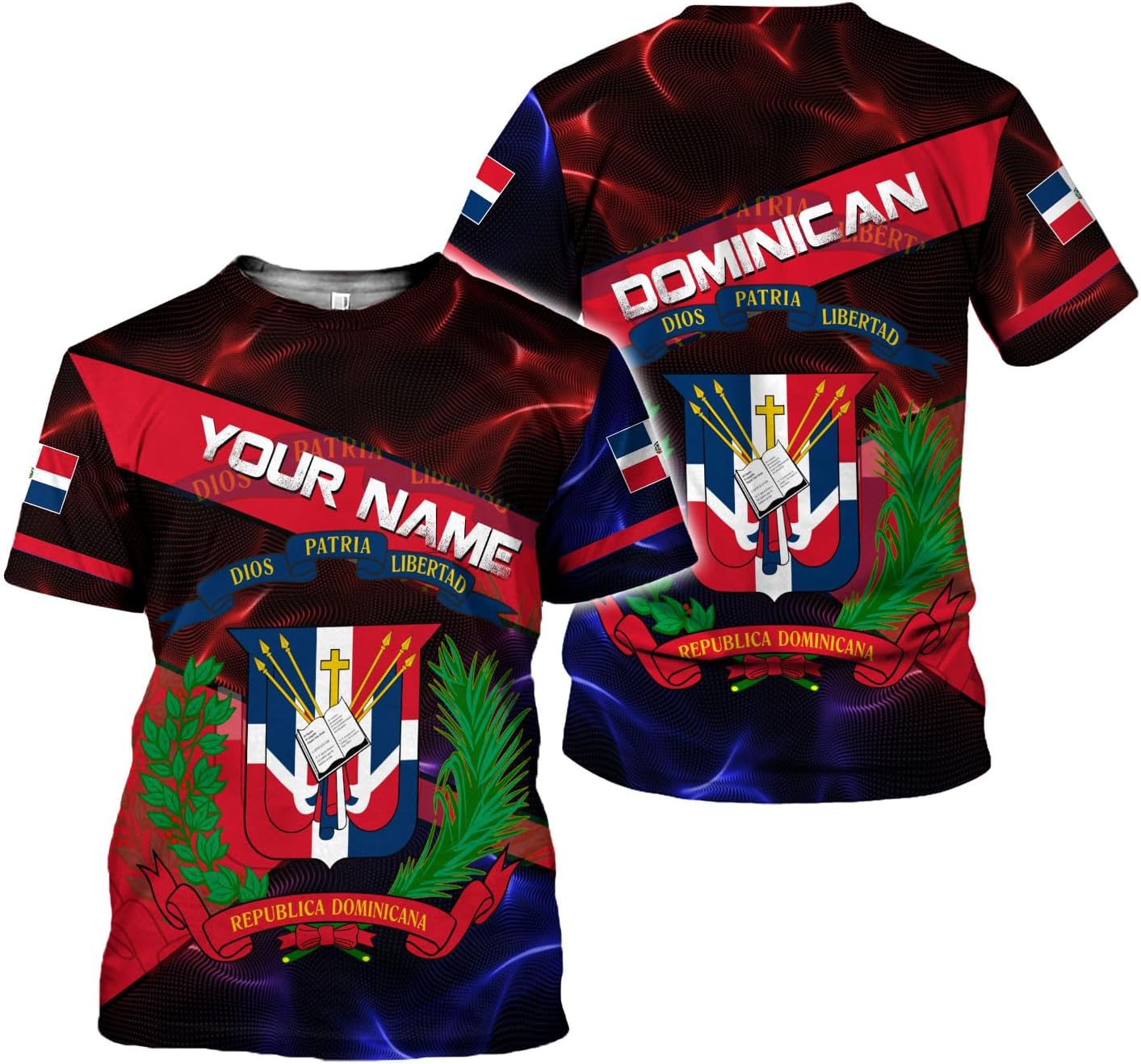 Ligthuy Personalized Dominican Shirt 3D, Dominican Republic Shirts, Dominican Flag Unisex Republica Dominicana Shirt S-5XL