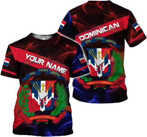 Ligthuy Personalized Dominican Shirt 3D, Dominican Republic Shirts, Dominican Flag Unisex Republica Dominicana Shirt S-5XL