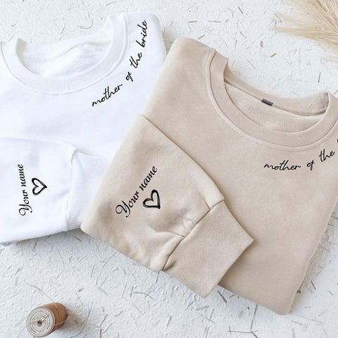 Personalized Mother of The Bride Shirt, Mother of The Groom Shirt, Mother of The Bride Sweatshirt for Women, Bride Mom