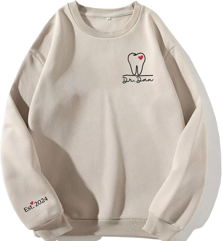 AOVL Personalized Embroidered Dental Hygiene Sweatshirt Gift For Dentist Assistant