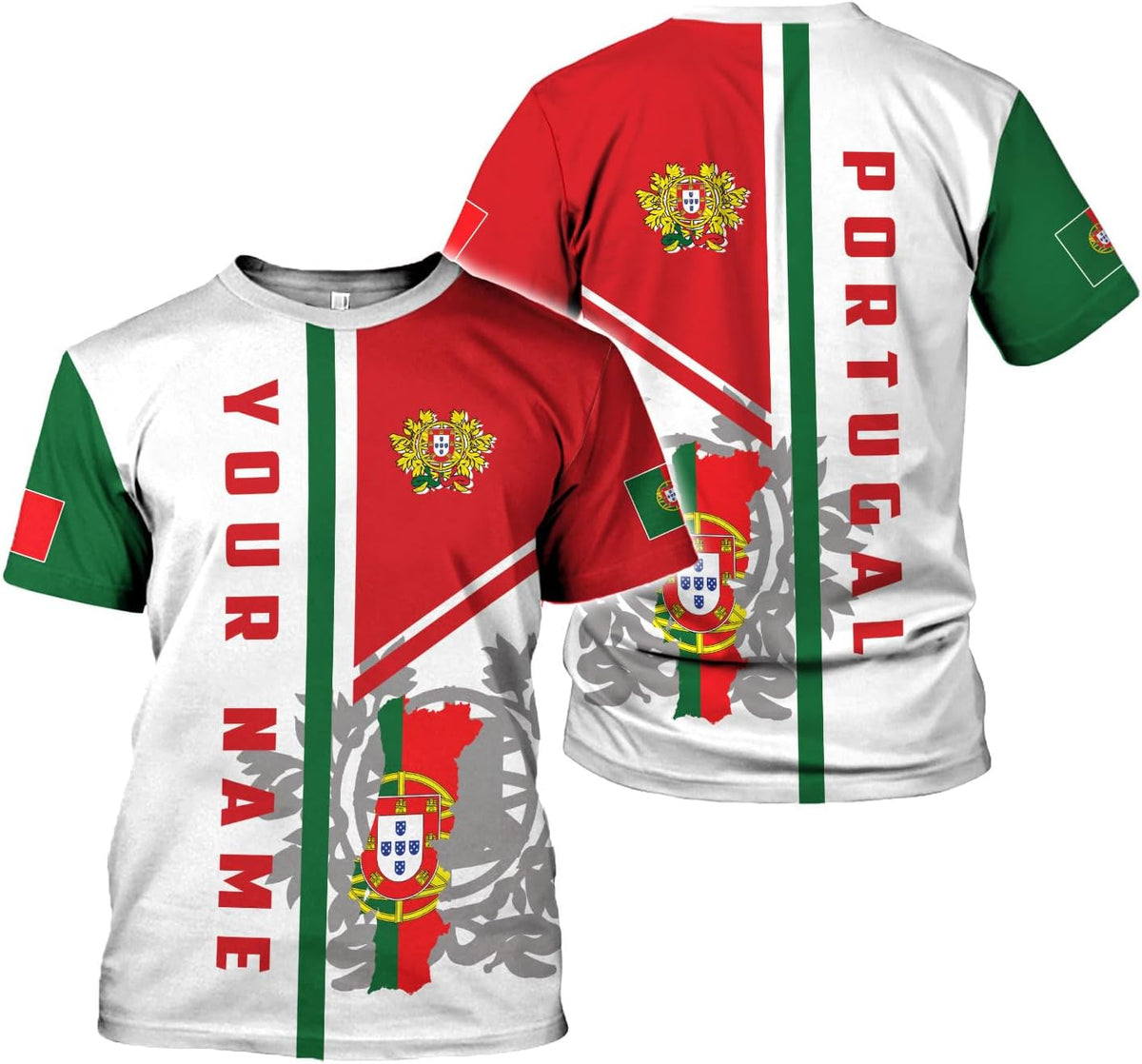 MoonArt Personalized Portugal Shirt Custom Portuguese Flag Lion Hoodie for Men and Women, Portuguese Pride