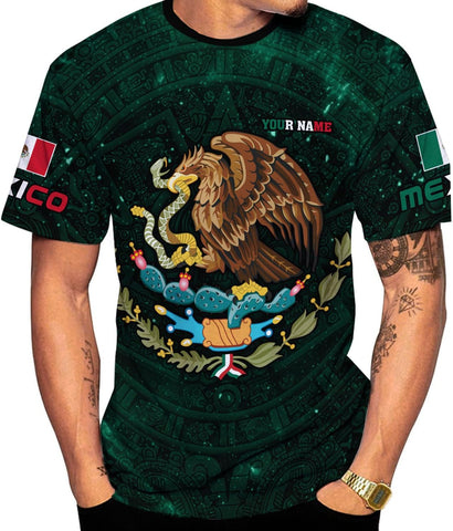 Mostprints Personalized Name Mexican Shirts for Men 3D Customized Mexico Shirts for Men Mexico Shirts for Women Mexico Shirt