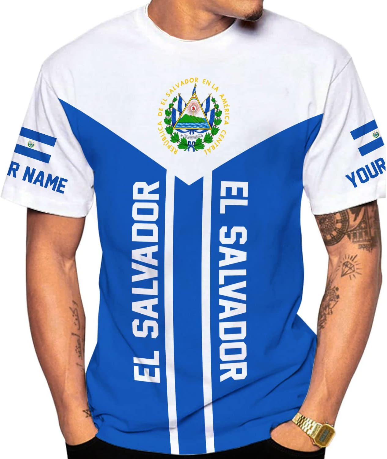 AOVL Custom El Salvador 3D Shirt for Men Camiseta De El Salvador Flag Shirt Salvadorans Pride Jersey El Salvadoreña Tshirt