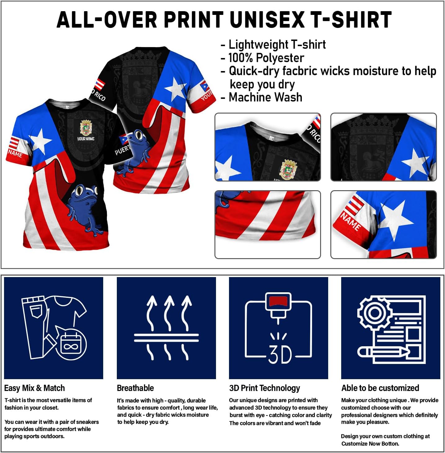 Mostefy Personalized Name Puerto Rico Shirt, Customized Puerto Rico Shirts for Men and Women, Puerto Rico Flag T-Shirt3