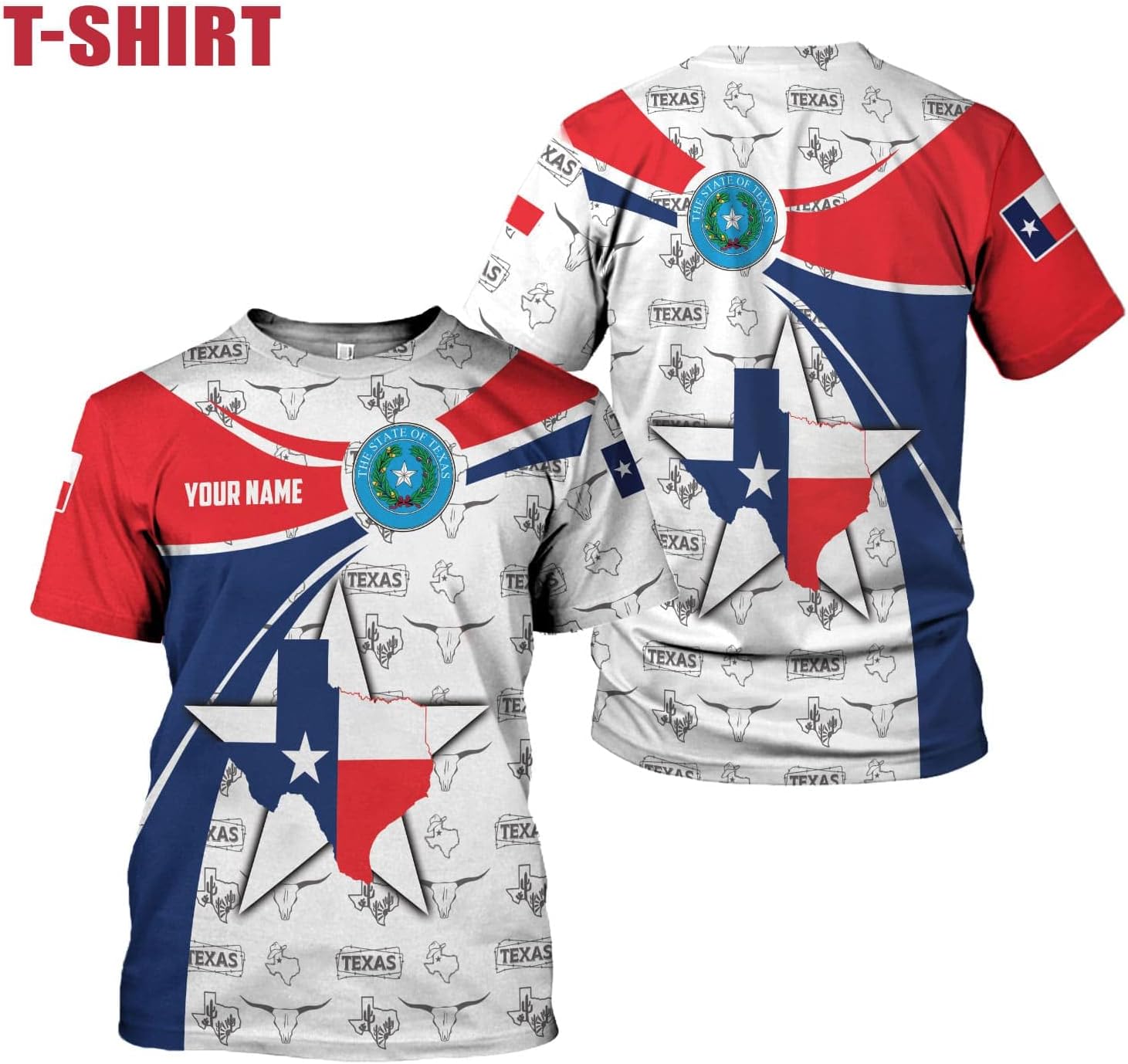 HomeDesign Personalized Name Texas Flag and Map Dont Mess with Texas Shirts 3D Unisex Shirt for Men Women Adult Size S-5XL