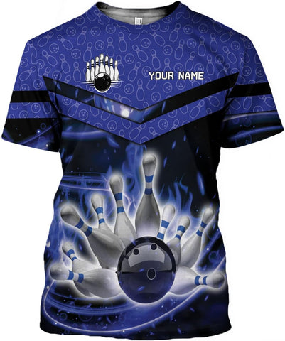Rivelus Personalized Name Bowling Shirts for Men and Women 3D, Bowling Shirts for Team Bowling, Bowling Shirts Gift