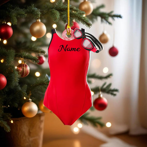 Mostefy Personalized Swimming Ornament, Swim Ornaments for Christmas Tree, Swimming Ornament for Girl, Boy Swimmer Ornament Xmas Decorations (Swimming1)