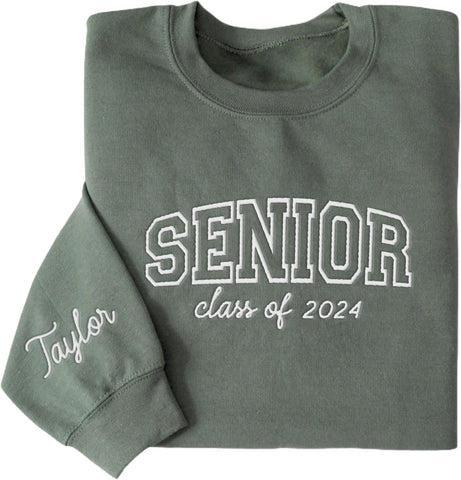 AOVL Personalized 2024 Embroidered Sweatshirt - Graduation Class Of 2024 Senior Class Embroidered Sweatshirt