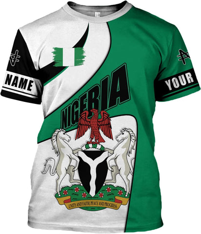 AOVL Personalized Nigeria Shirts Nigerian Flag Shirts Nigeria Flag Nigerian Pride Gift T-Shirt Nigerian Pride Shirt 3D S-5XL