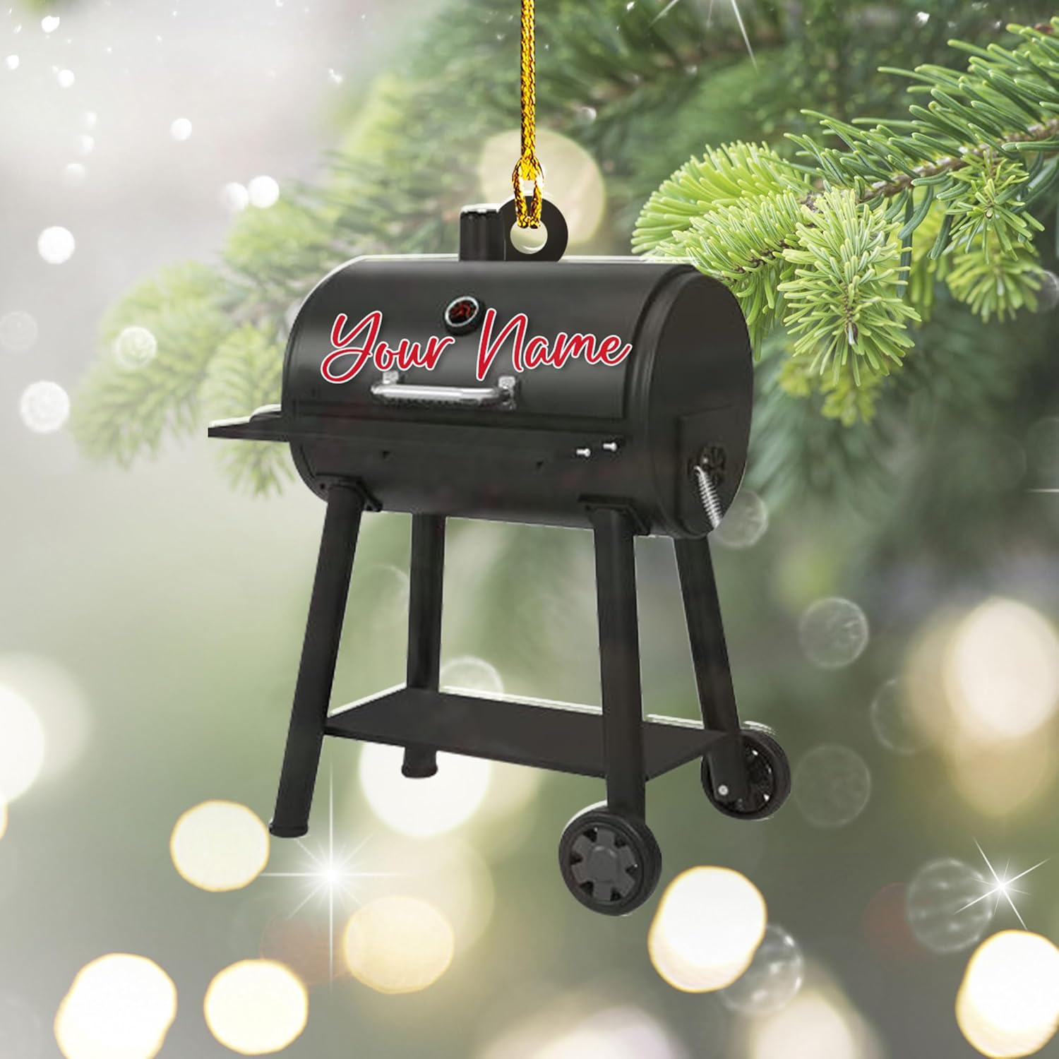 Personalized Grill Christmas Ornaments, BBQ Grill Ornament 2024, Smoker Christmas Ornament, Barbeque BBQ Ornament, Grilling Christmas Ornaments Cooking Hanging Gift for Griller Grill Master (BBQ15)