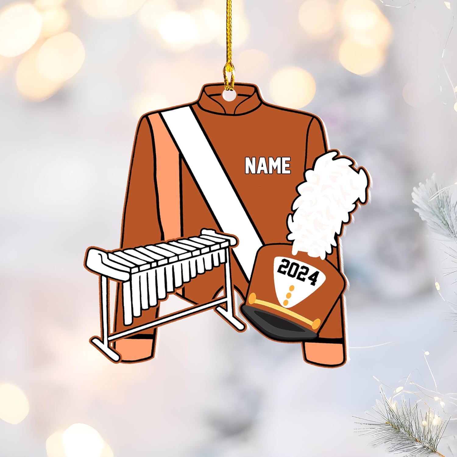 Pretyprints Marching Band Christmas Ornament Personalized Girl 2024 Custom Marching Band Gifts Band Director Gifts, Marching Band Gifts, Music Ornament Marching Band Teacher Gifts Music (Style 18)