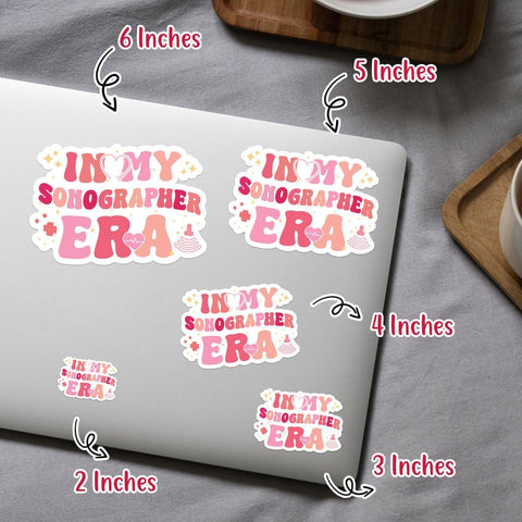 (3pcs) in My Sonographer Era Sticker, Sonographer Sticker, Sonography Sticker Die-Cut Waterproof Vinyl Sticker Laptop Water Bottle Window Phone Helmet