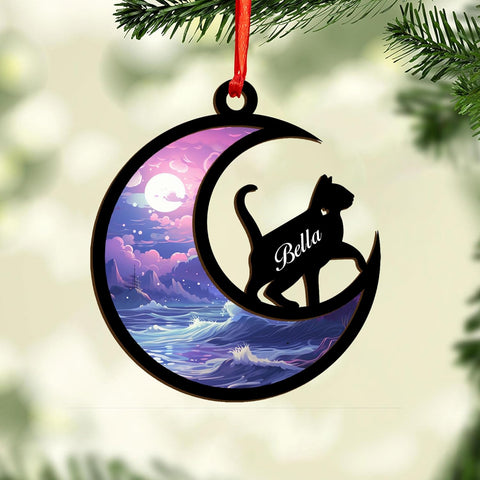 Mostefy Personalized Wooden Dog Cat Paw Ornament Christmas, Custom Dogs Cat Suncatcher Pet Name Ornaments, Customized Memorial Dog Ornament for Christmas Tree (Multi 35)