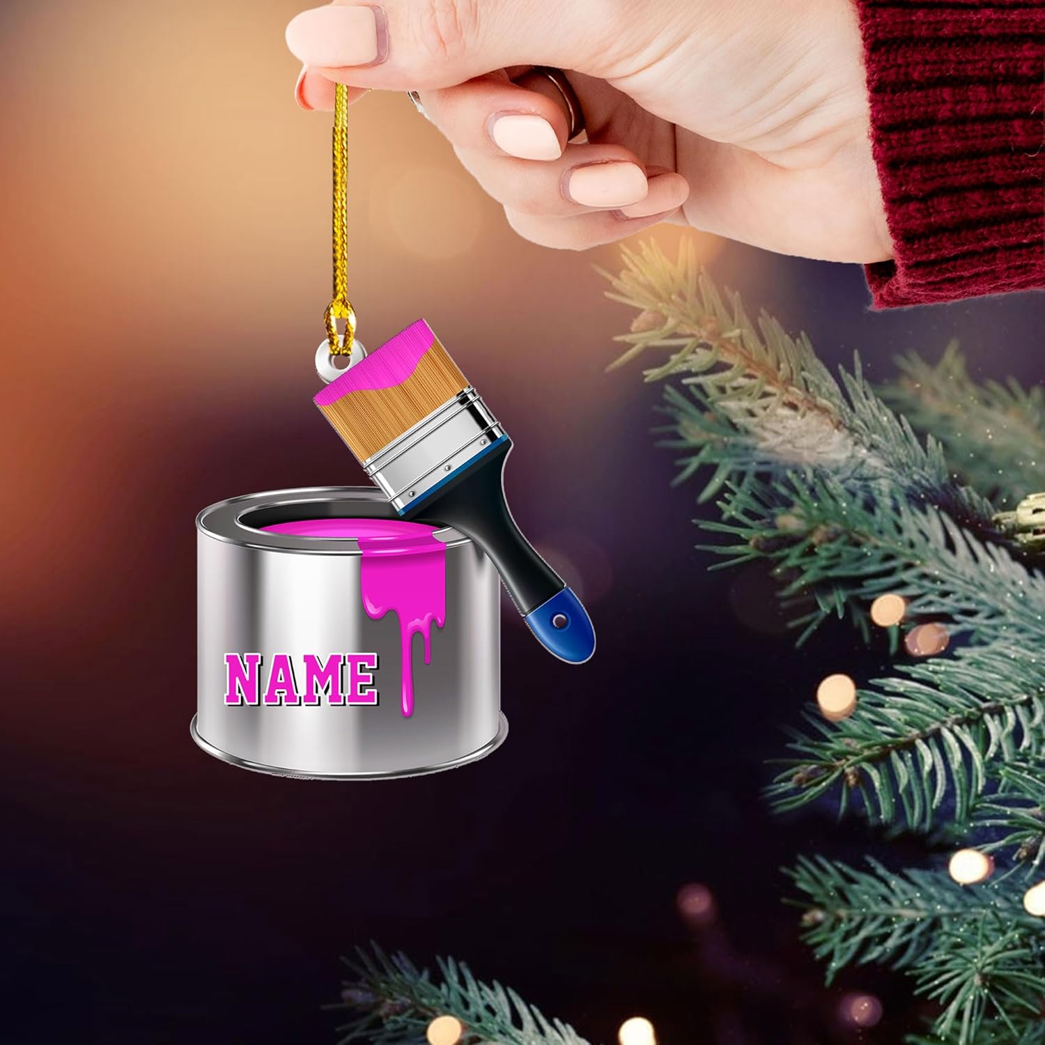 Personalized Painting Ornaments Gifts for a Painter, Painter Ornament Gift for Artist, Artist Christmas Ornament 2024, Artist Palette Christmas Ornament, Paint Brush Ornament for Painter (ON753)