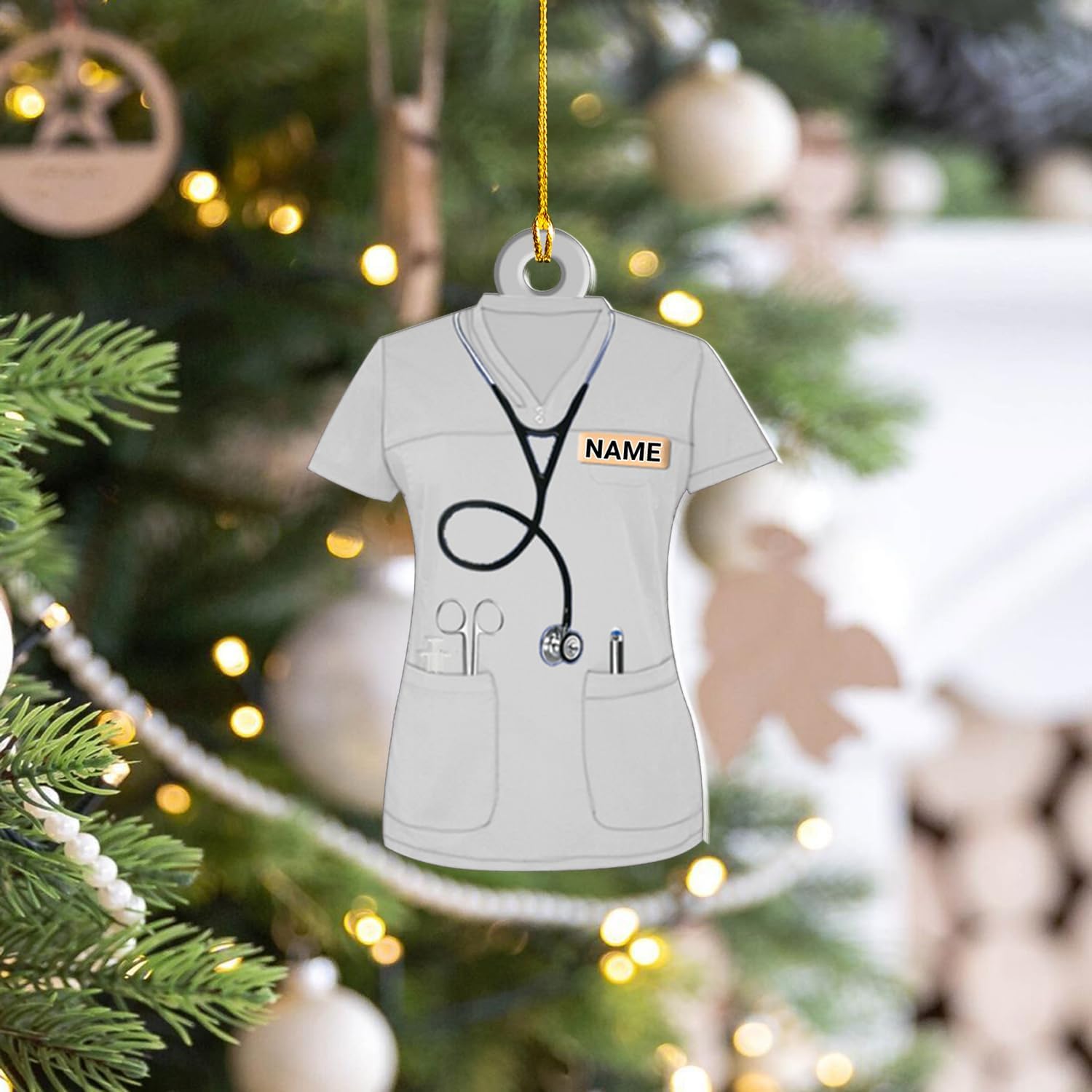 Artparel Personalized Nurse Ornament Nurse Scrubs Ornament Nurse Life Ornament Nurse Gift Nurse Scrubs Ornament Nurse Ornament for Christmas Tree Nurse Scrubs Gift for Nurse Ornament (Nurse 19)