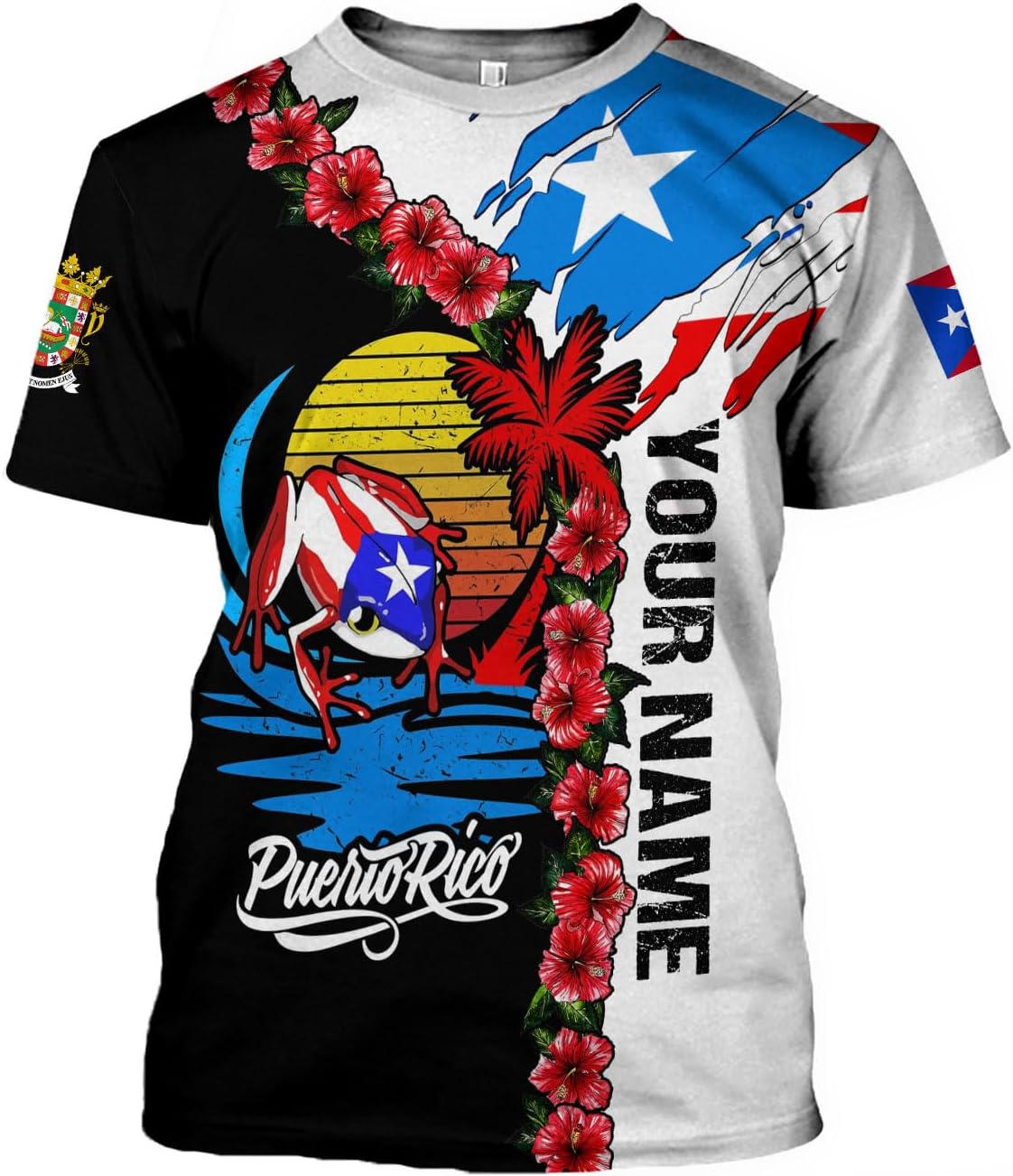 Suseaz Personalized Puerto Rico Shirts, Puerto Rican Pride Flag Tshirt Hoodie for Men and Women, Camisa Puerto Rico Shirt