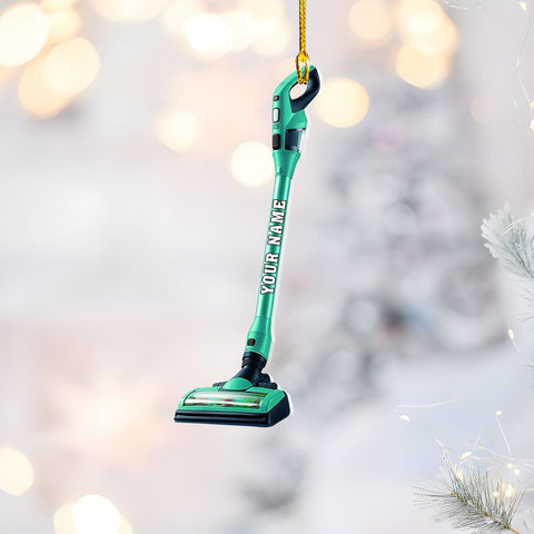 Customized Vacuum Cleaner Christmas Ornament, Cleaning Tools Ornament for Christmas Tree, Gift for Housewife Housekeeper, Holiday Xmas Tree Hanging Decor for Mom Woman Wife (Acrylic, Style 6)