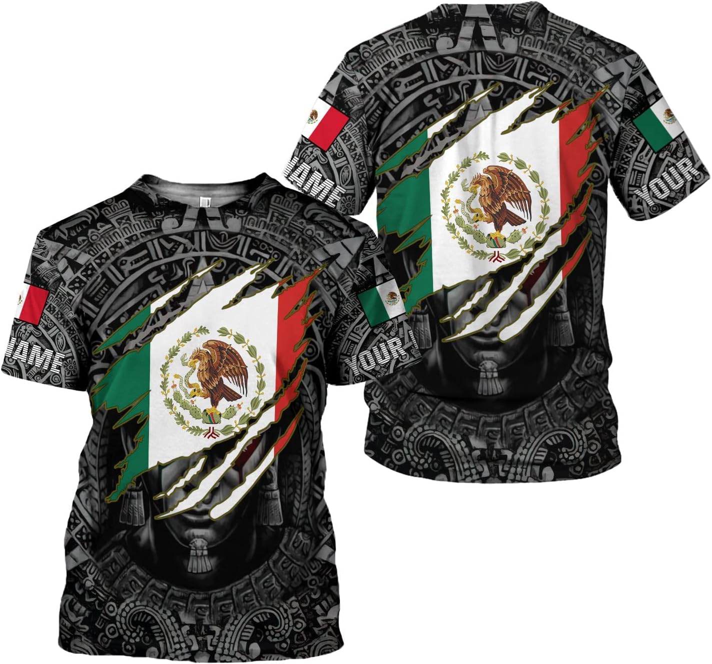 Personalized Name Mexican Shirts for Men, Customized Aztec Warrior Mexico Shirts for Men, Mexico Shirts for women, Mexico Shirt Eagle Flag Mexican Eagle Shirt, Mexico Soccer shirt men TS48