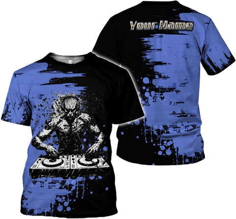 Personalized DJ Shirt, Custom DJ Shirts for Men DJ Player Music Lover DJ Gifts Music EDM Festival Cool DJ Party Djs Disc Tee