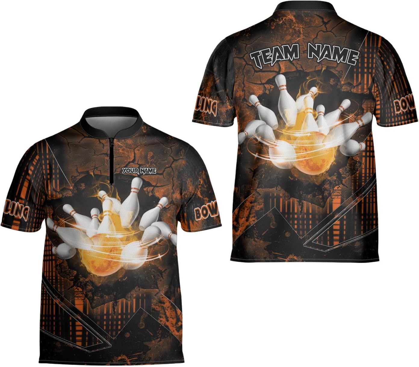 Custom Bowling Jerseys for Men Women Personalized Team Name Quarter Zip 3D Apparel Customized Bowling Jersey Shirts Unisex