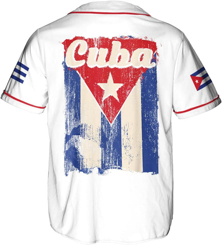 Personalized Cuba Baseball Jersey Shirt, Cuba Flag Jersey, Cuban Jersey for Men and Women, Cuba USA Flag T Shirt