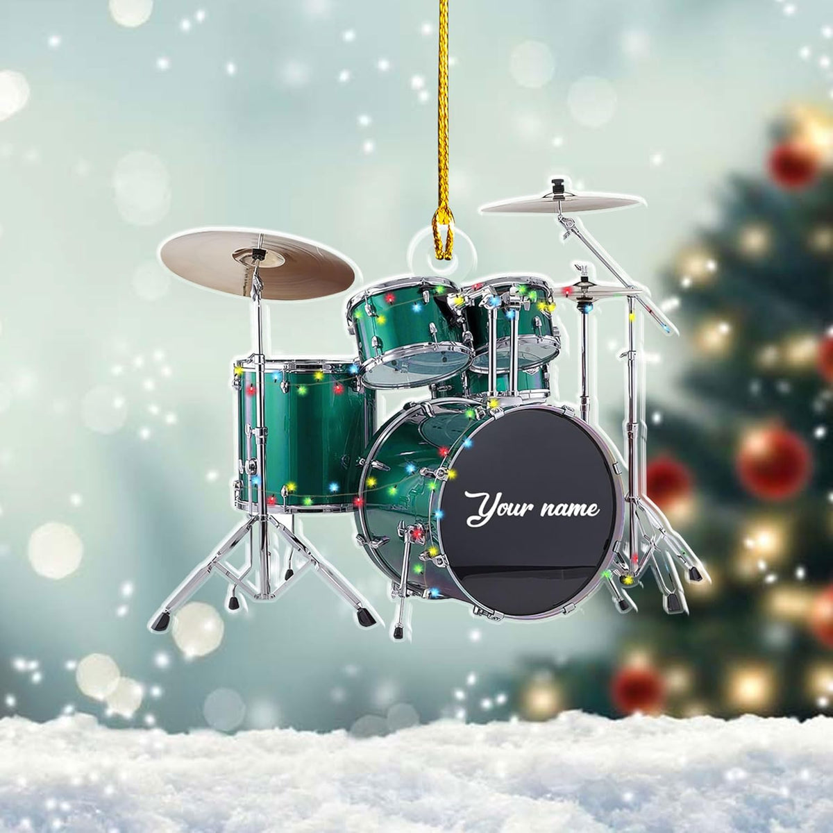 Podagree Personalized Drum Set Ornaments for Christmas, Customized Drummer Playing Drum Christmas Ornament 2023, Custom Name Year Drummer Xmas Ornament, Instrument Ornaments, Drum Ornament Xmas (DR15)