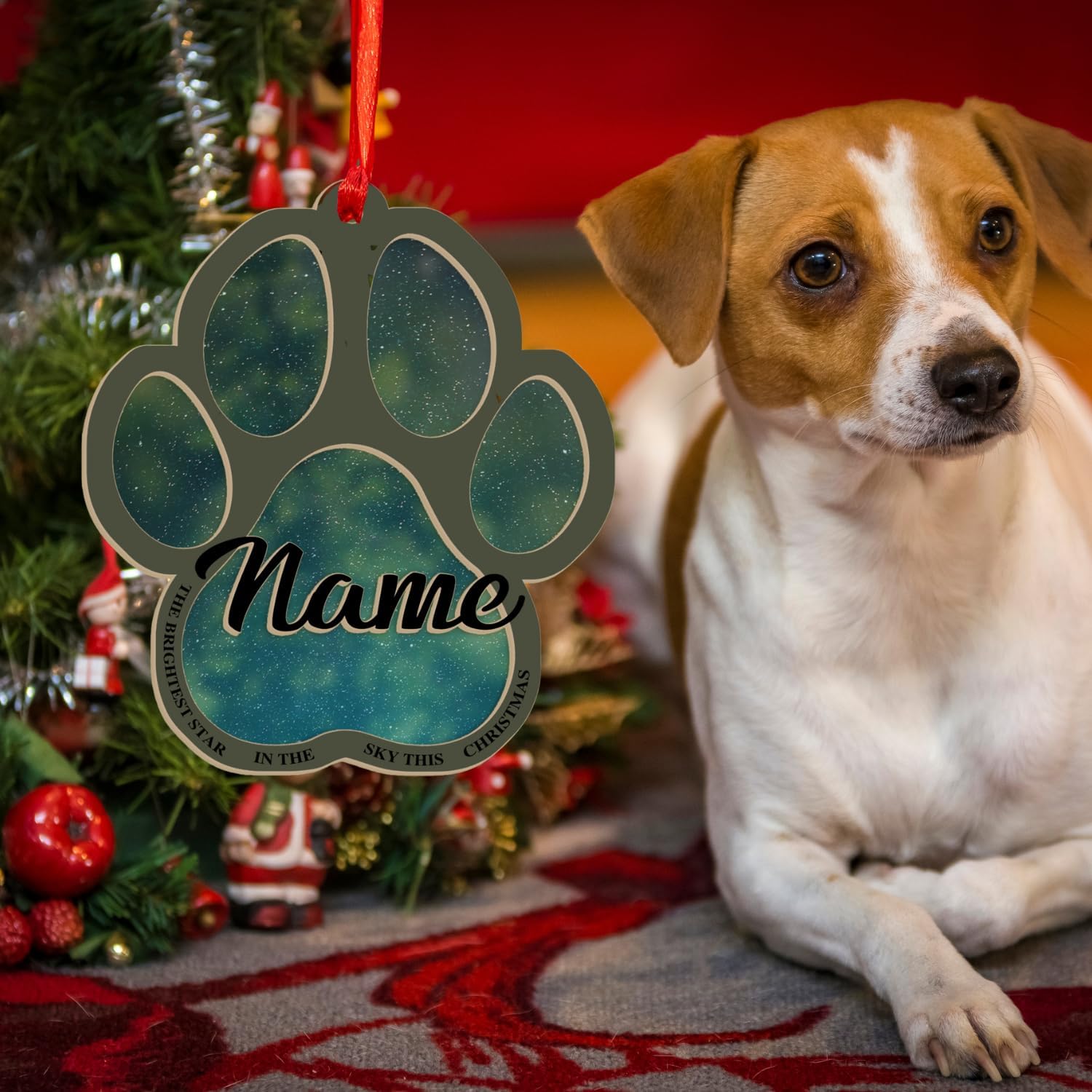 MAPrints Personalized Suncatcher Wooden Dog Cat Paw Ornament Christmas 2024, Custom Dog Paw Suncatcher Wood Ornaments with Names, Pet Paw Wooden Dog Ornament, Pet Paw Christmas Ornament (PAW 9)