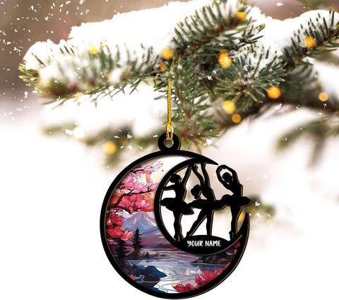 Tinoshop Personalized Dance Ornament 2024, Ballet Poses Suncatcher Ornament for Christmas Tree, Ballet Dance Dress Ballerina Ornament, Ballet Shoes Ornament, Keepsake for Ballet Dancers (ON297)