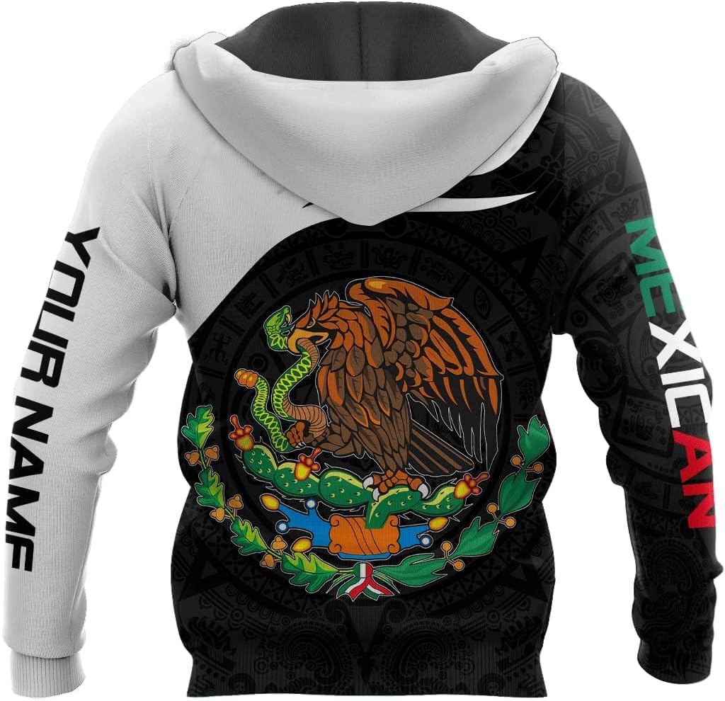 Personalized Name Mexican Hoodie 3D, Customized Mexico Hoodies for Men & Women