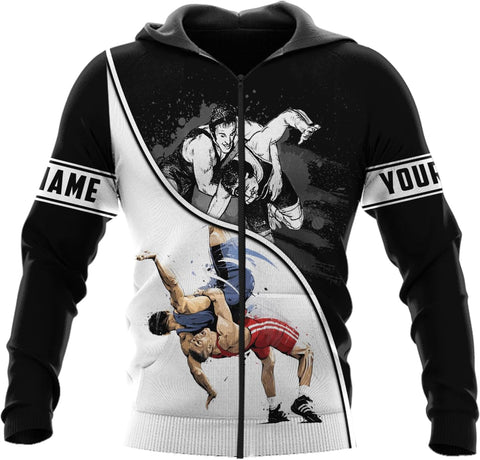 MAPrints Personalized Name Wrestling Shirt 3D All Over Print, Wrestle T-Shirt, Funny Free Hug Wrestling T-Shirt for Men S-5XL