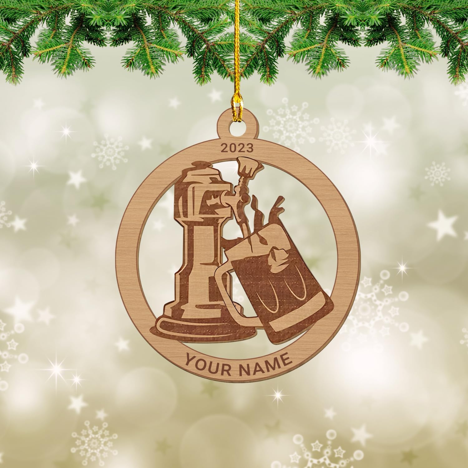 MAPrints Personalized Bartender Christmas Ornaments, Bartender Wood Ornament, Personalized Bartender Gift, Best Christmas Ornament 2024, Ornament Xmas Tree Hanging Decor Keepsake (BTD 3)