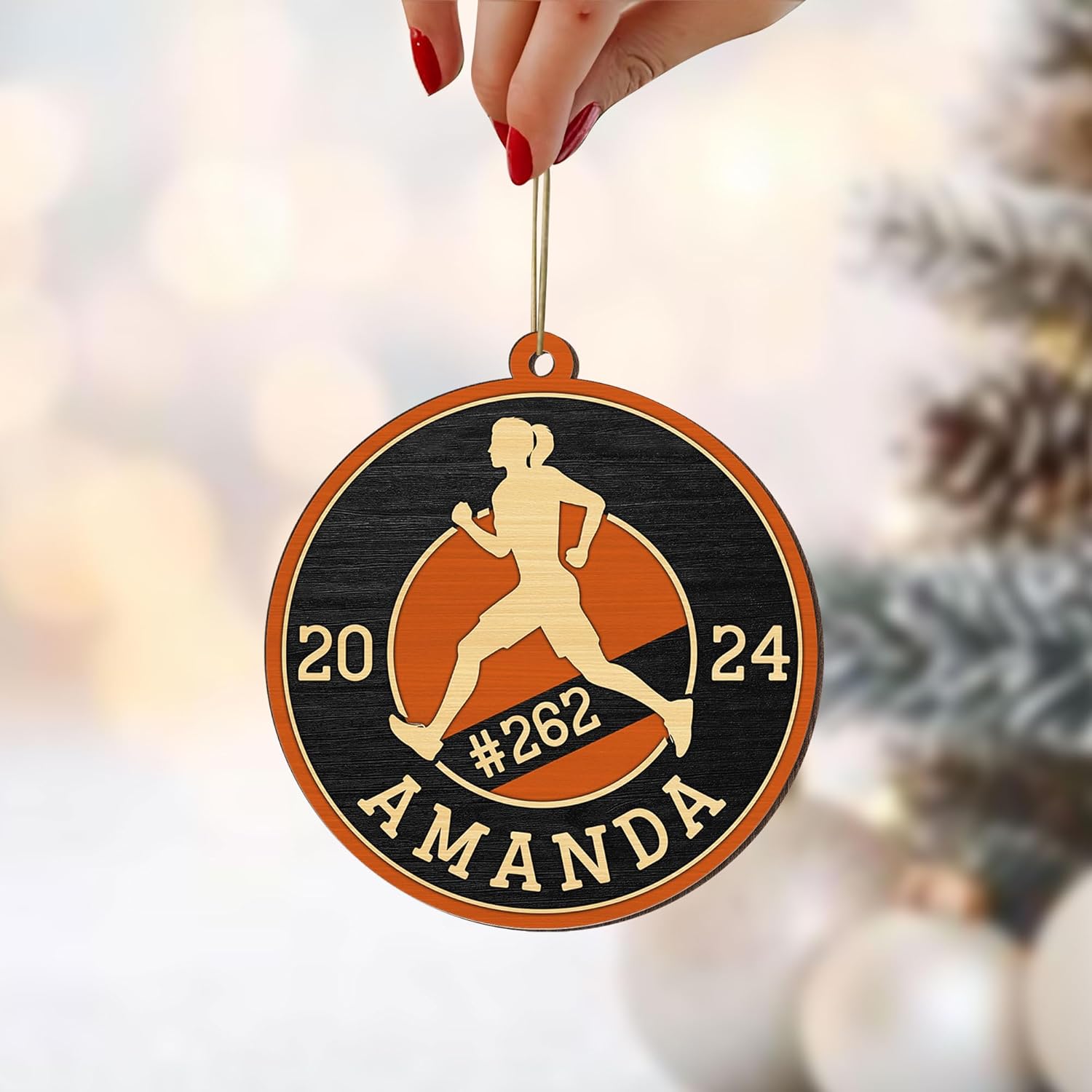 Artparel Custom Runner Ornament 2024 Track and Field Ornament Custom Marathon Ornament Running Christmas Ornament Gift for Runner Running Man Running Lovers Running Ornaments for Xmas (RN16)