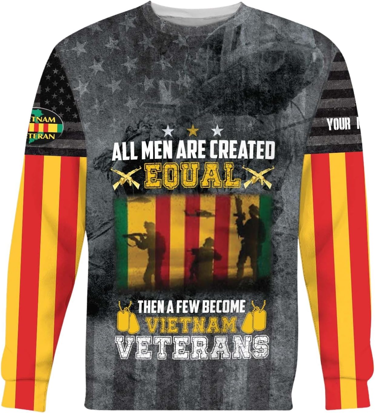 Ligthuy Personalized Name Vietnam Veteran Shirts 3D, Veterans Shirts for Men and Women, Veteran's Shirt Vietnam Veteran S-5XL