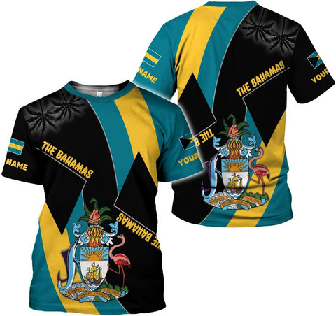Artparel Personalized Bahamas Shirts 3D Bahamas T-Shirt Bahamas Shirts for Men Bahamas Souvenirs Shirts Bahamas Flag Shirts