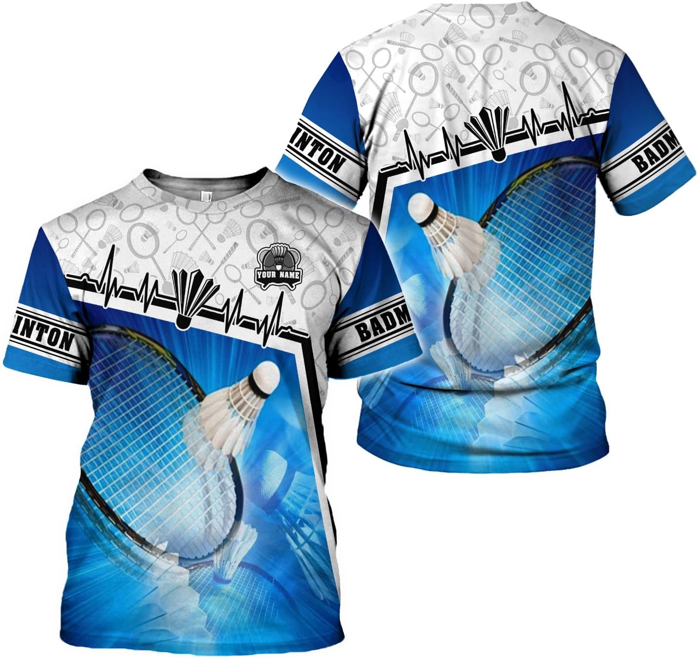 Personalized Name Badminton 3D Shirt, Best Coach Ever Sport Fans Gift T-Shirt, Custom Badminton 3D Shirt for Badminton Lovers