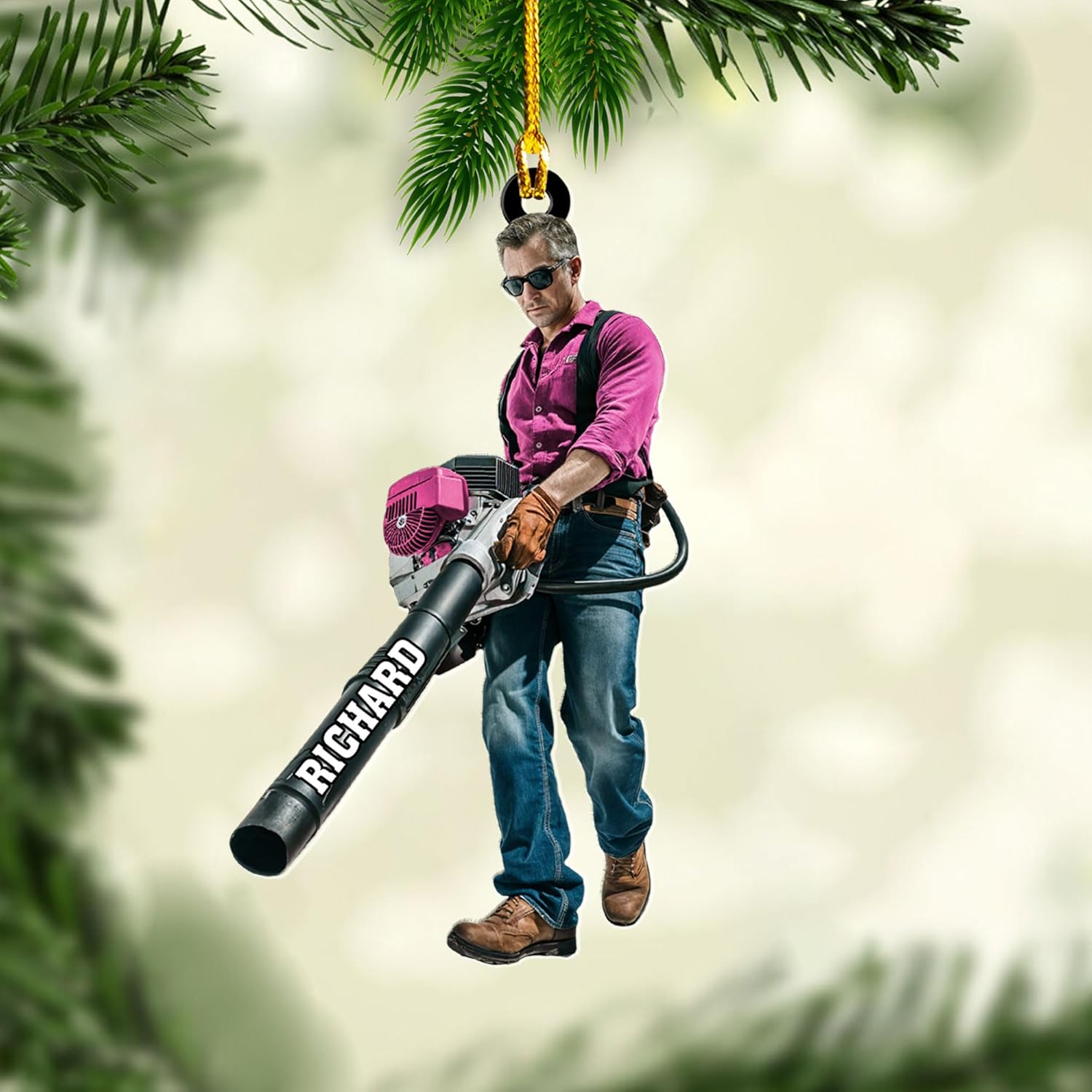 Personalized Leaf Blower Ornament Leaf Blower Christmas Ornament, Leaf Blowers Ornament Christmas, Leaf Blowers Ornament for Christmas Tree Decor Hanging Leaf Blowers Gift Xmas (1, LB2)