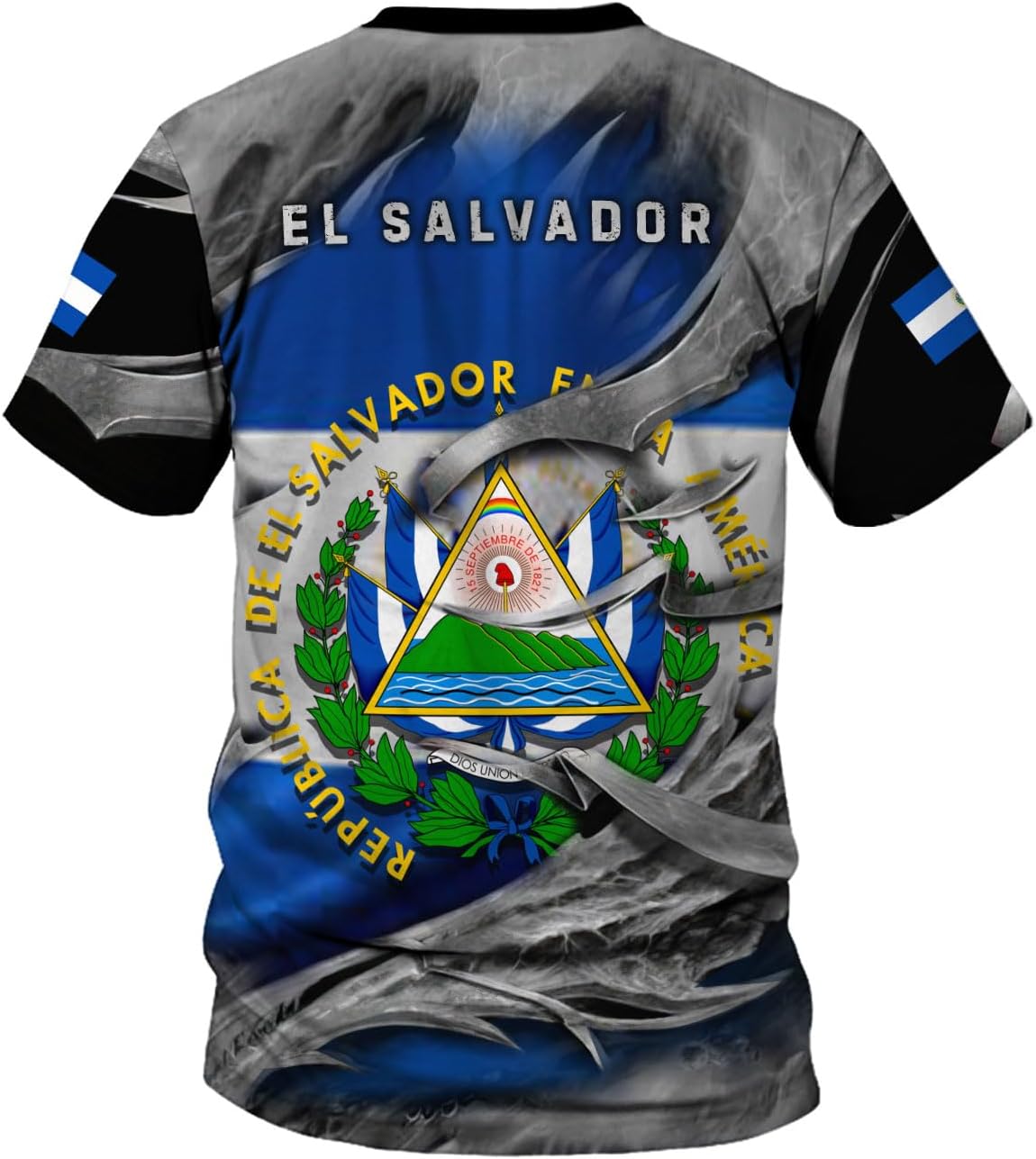 Ligthuy Personalized Name El Salvador Shirt 3D, El Salvador Flag Shirt for Men Women, Unisex T-Shirts S-5XL